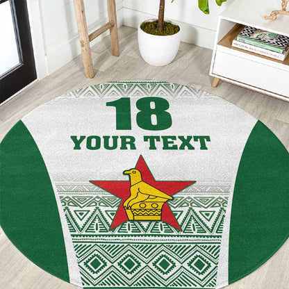 Custom Zimbabwe Sables Rugby Round Carpet African Patterns - African Pride