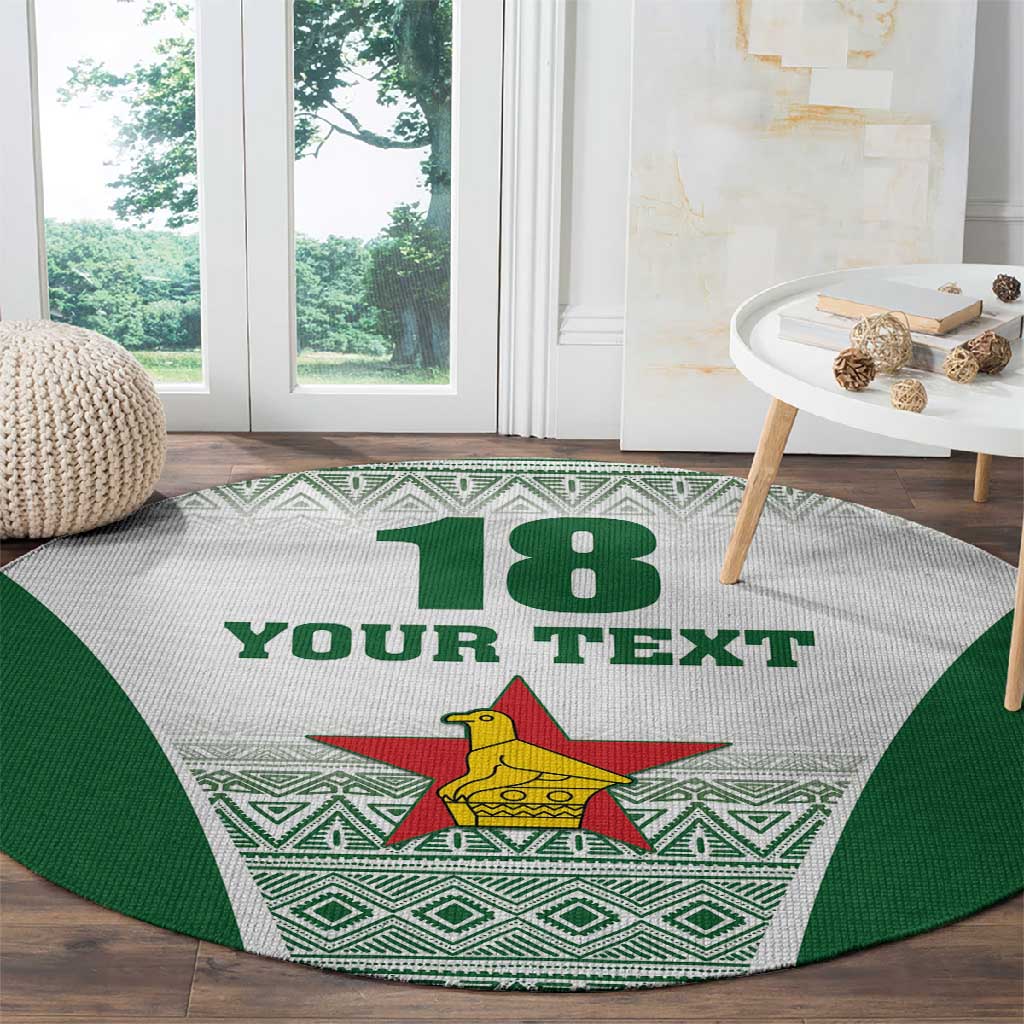Custom Zimbabwe Sables Rugby Round Carpet African Patterns - African Pride