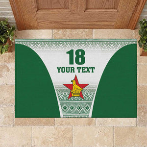 Custom Zimbabwe Sables Rugby Rubber Doormat African Patterns - African Pride