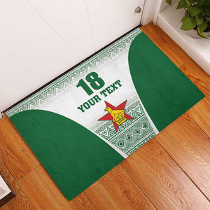Custom Zimbabwe Sables Rugby Rubber Doormat African Patterns - African Pride