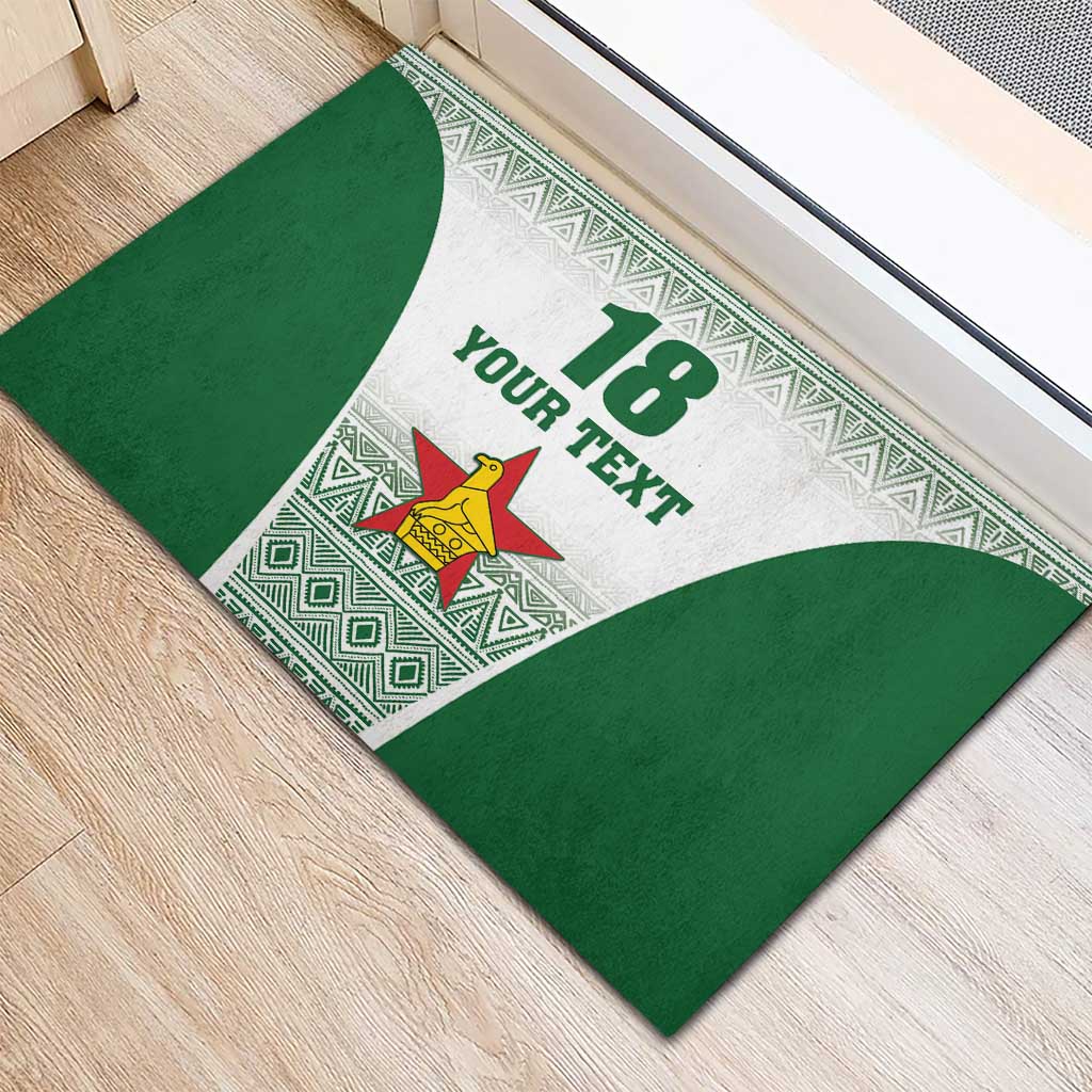Custom Zimbabwe Sables Rugby Rubber Doormat African Patterns - African Pride