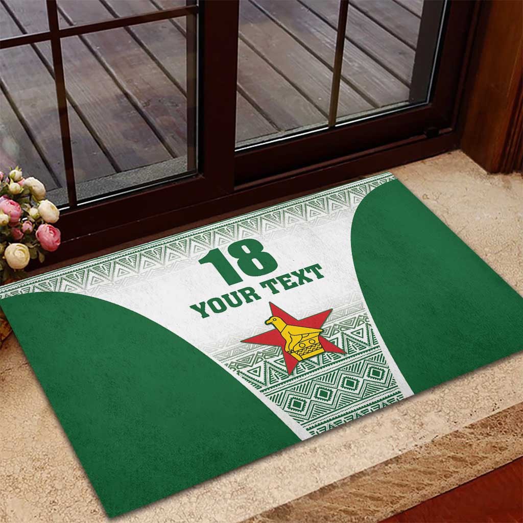 Custom Zimbabwe Sables Rugby Rubber Doormat African Patterns - African Pride