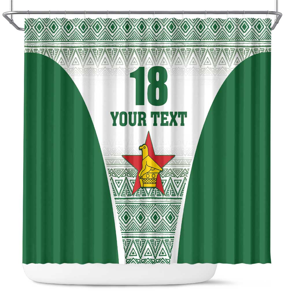 Custom Zimbabwe Sables Rugby Shower Curtain African Patterns - African Pride