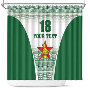 Custom Zimbabwe Sables Rugby Shower Curtain African Patterns - African Pride