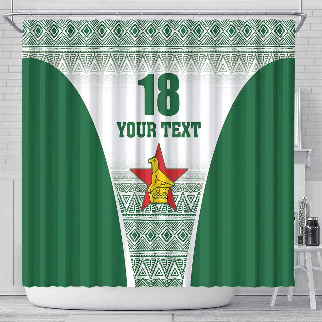 Custom Zimbabwe Sables Rugby Shower Curtain African Patterns - African Pride
