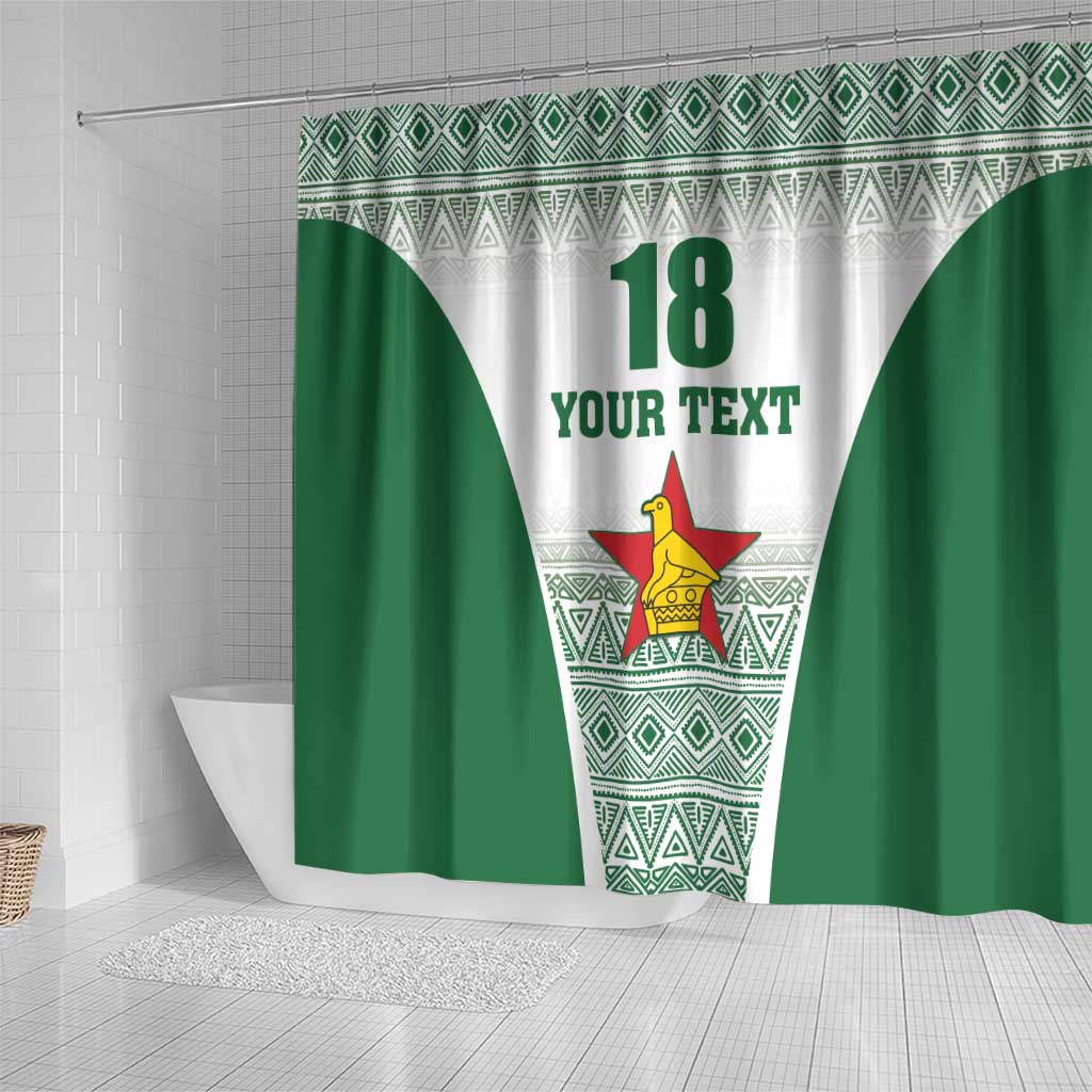 Custom Zimbabwe Sables Rugby Shower Curtain African Patterns - African Pride