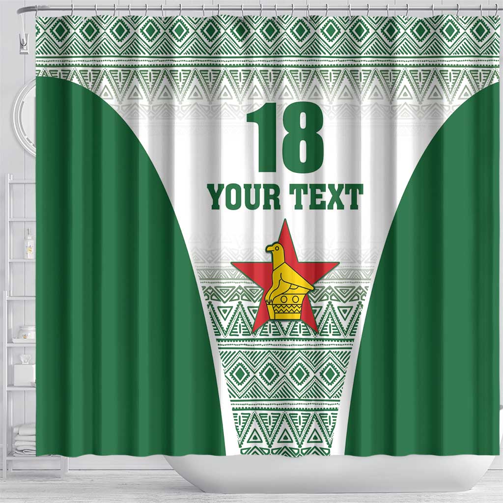 Custom Zimbabwe Sables Rugby Shower Curtain African Patterns - African Pride