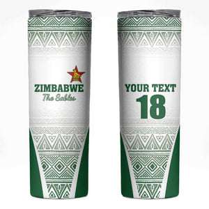 Custom Zimbabwe Sables Rugby Skinny Tumbler African Patterns - African Pride