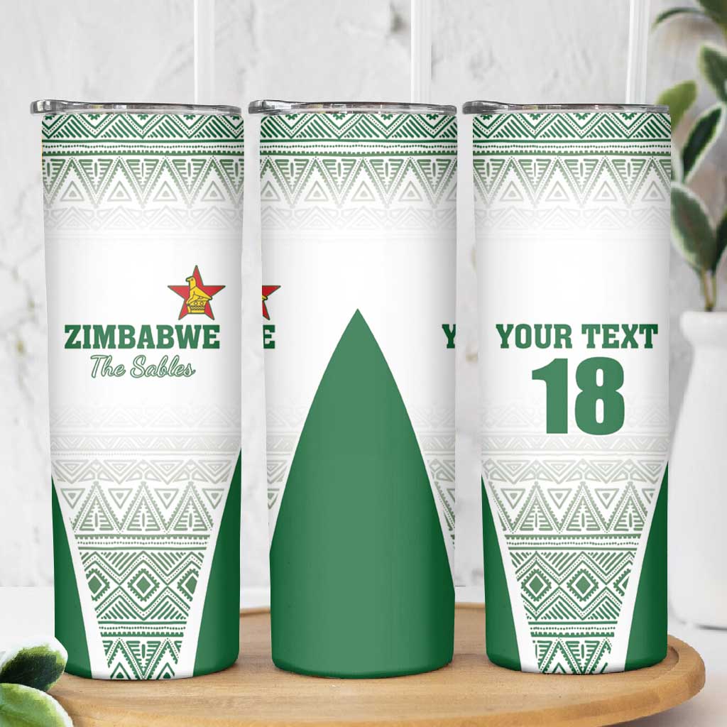 Custom Zimbabwe Sables Rugby Skinny Tumbler African Patterns - African Pride