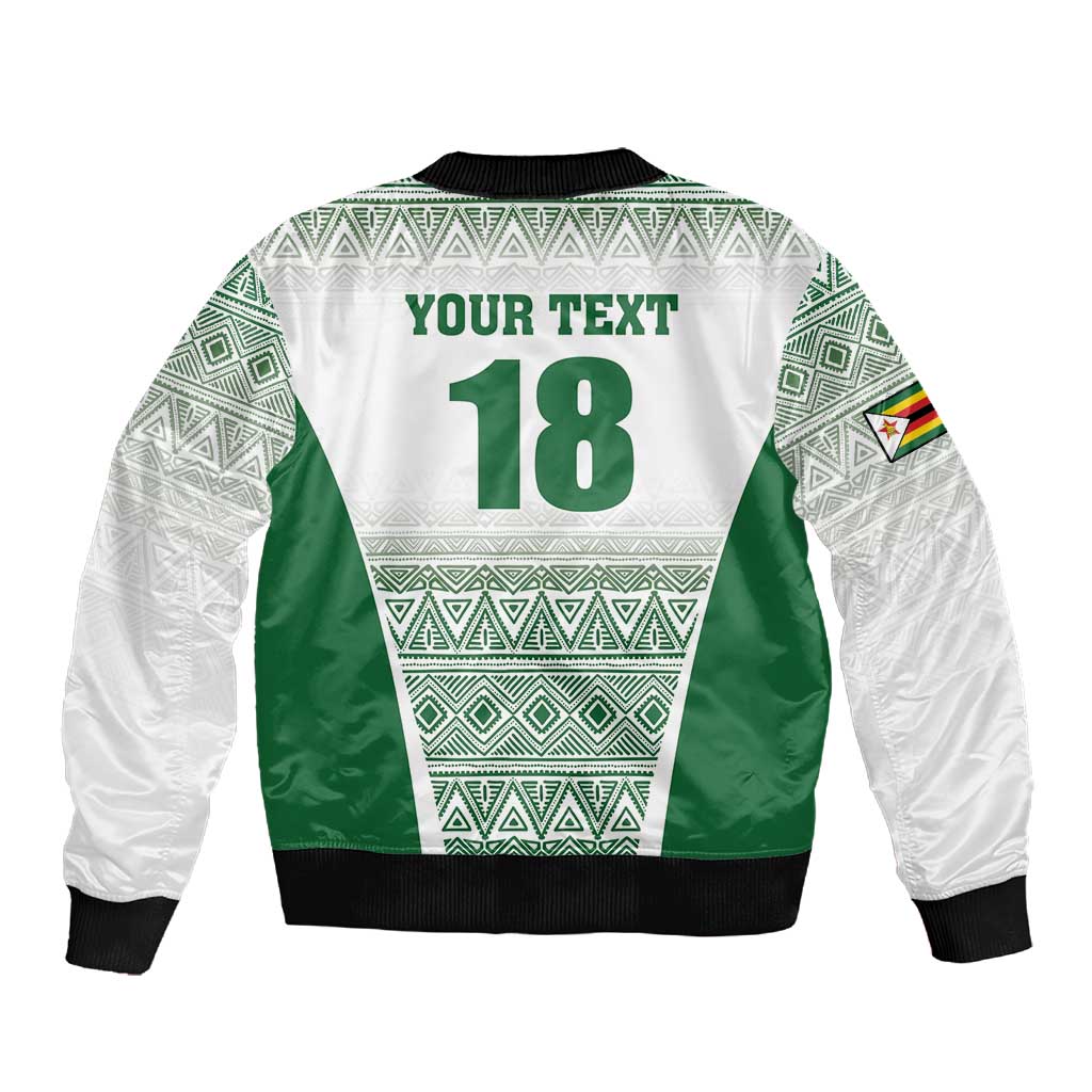 Custom Zimbabwe Sables Rugby Sleeve Zip Bomber Jacket African Patterns - African Pride