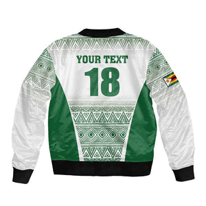 Custom Zimbabwe Sables Rugby Sleeve Zip Bomber Jacket African Patterns - African Pride
