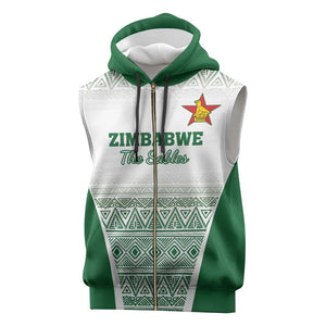 Custom Zimbabwe Sables Rugby Sleeveless Zip Hoodie African Patterns - African Pride