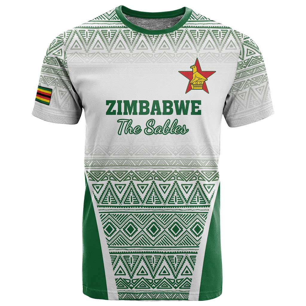 Custom Zimbabwe Sables Rugby T shirt African Patterns - African Pride
