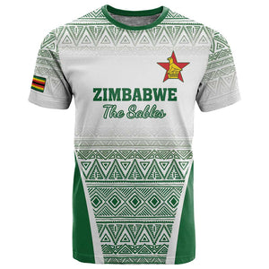 Custom Zimbabwe Sables Rugby T shirt African Patterns - African Pride