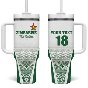 Custom Zimbabwe Sables Rugby Tumbler With Handle African Patterns - African Pride
