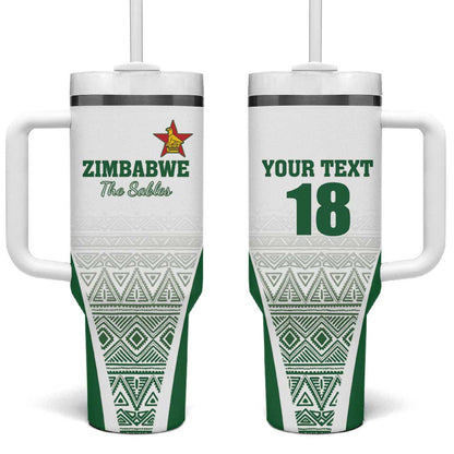 Custom Zimbabwe Sables Rugby Tumbler With Handle African Patterns - African Pride