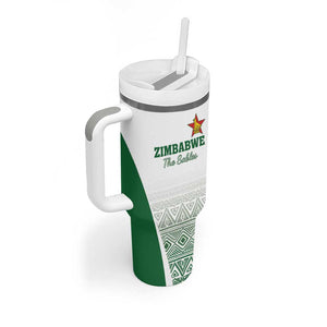 Custom Zimbabwe Sables Rugby Tumbler With Handle African Patterns - African Pride