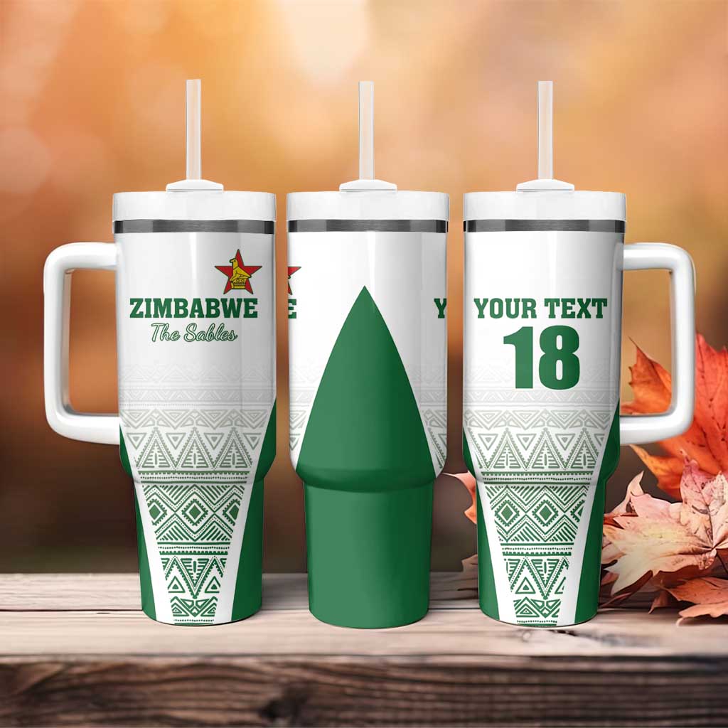 Custom Zimbabwe Sables Rugby Tumbler With Handle African Patterns - African Pride