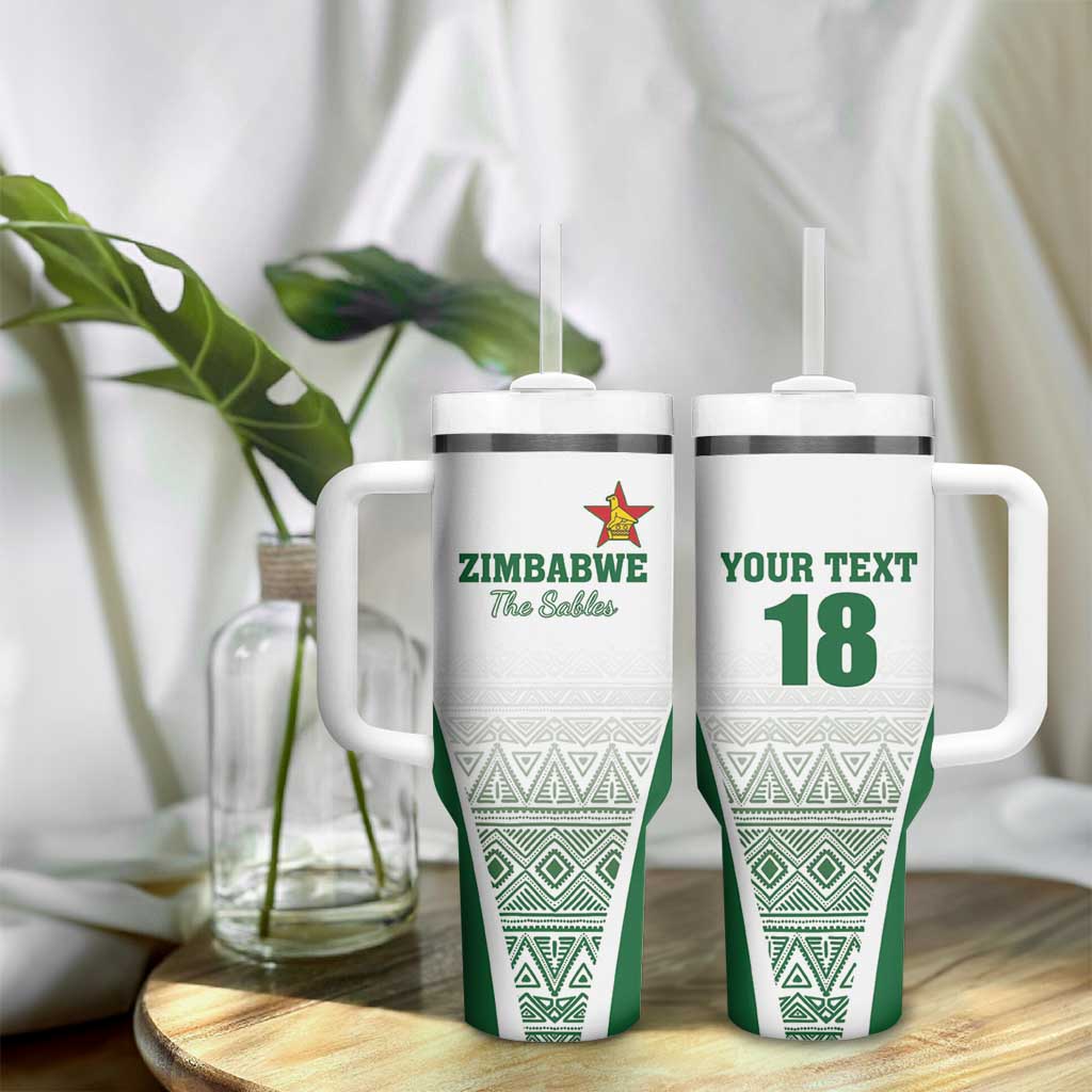 Custom Zimbabwe Sables Rugby Tumbler With Handle African Patterns - African Pride