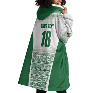 Custom Zimbabwe Sables Rugby Wearable Blanket Hoodie African Patterns - African Pride