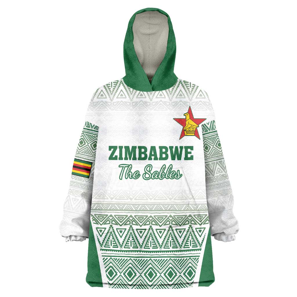 Custom Zimbabwe Sables Rugby Wearable Blanket Hoodie African Patterns - African Pride