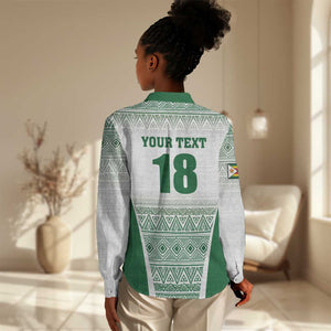 Custom Zimbabwe Sables Rugby Women Casual Shirt African Patterns - African Pride