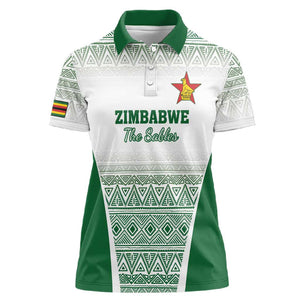 Custom Zimbabwe Sables Rugby Women Polo Shirt African Patterns - African Pride