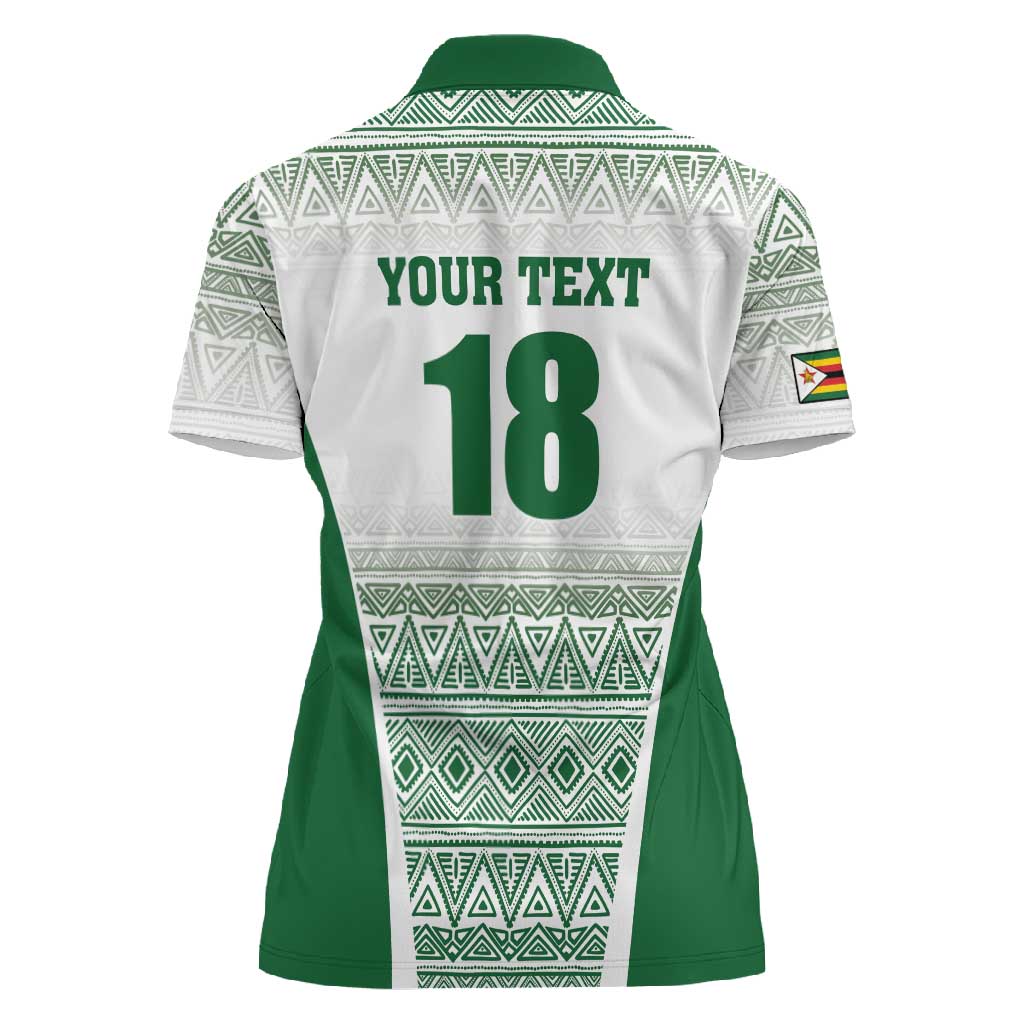 Custom Zimbabwe Sables Rugby Women Polo Shirt African Patterns - African Pride