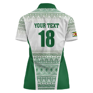 Custom Zimbabwe Sables Rugby Women Polo Shirt African Patterns - African Pride