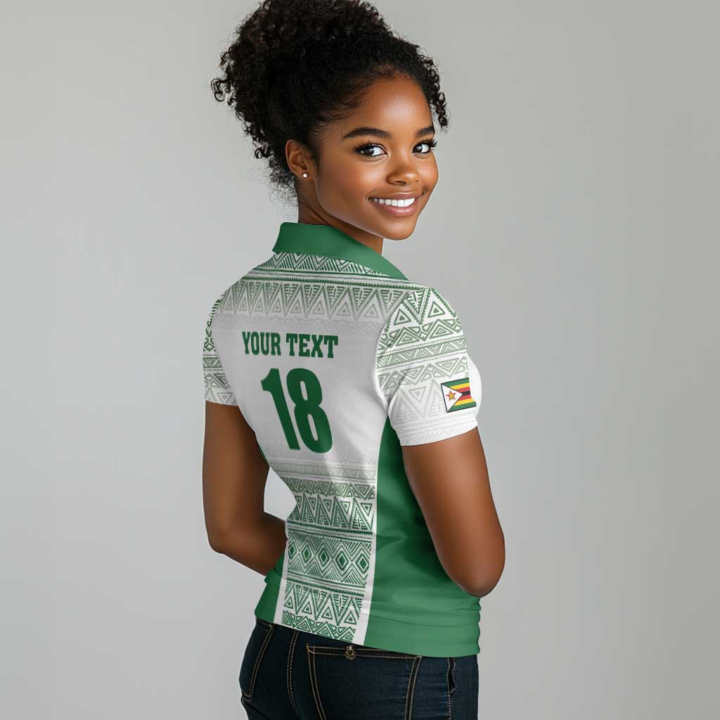 Custom Zimbabwe Sables Rugby Women Polo Shirt African Patterns - African Pride