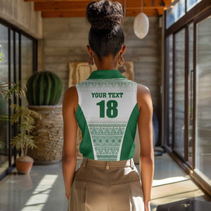 Custom Zimbabwe Sables Rugby Women Sleeveless Polo Shirt African Patterns - African Pride