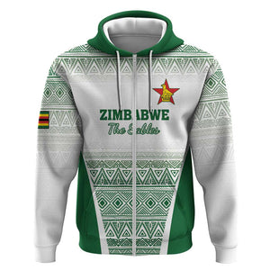 Custom Zimbabwe Sables Rugby Zip Hoodie African Patterns - African Pride