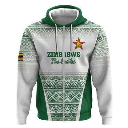 Custom Zimbabwe Sables Rugby Zip Hoodie African Patterns - African Pride
