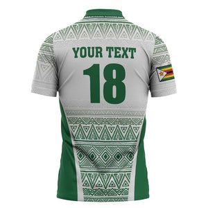 Custom Zimbabwe Sables Rugby Zipper Polo Shirt African Patterns