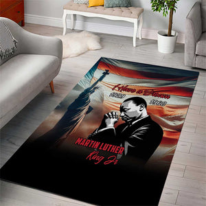 Happy MLK Day Area Rug Black Americans Leaders I Have a Dream