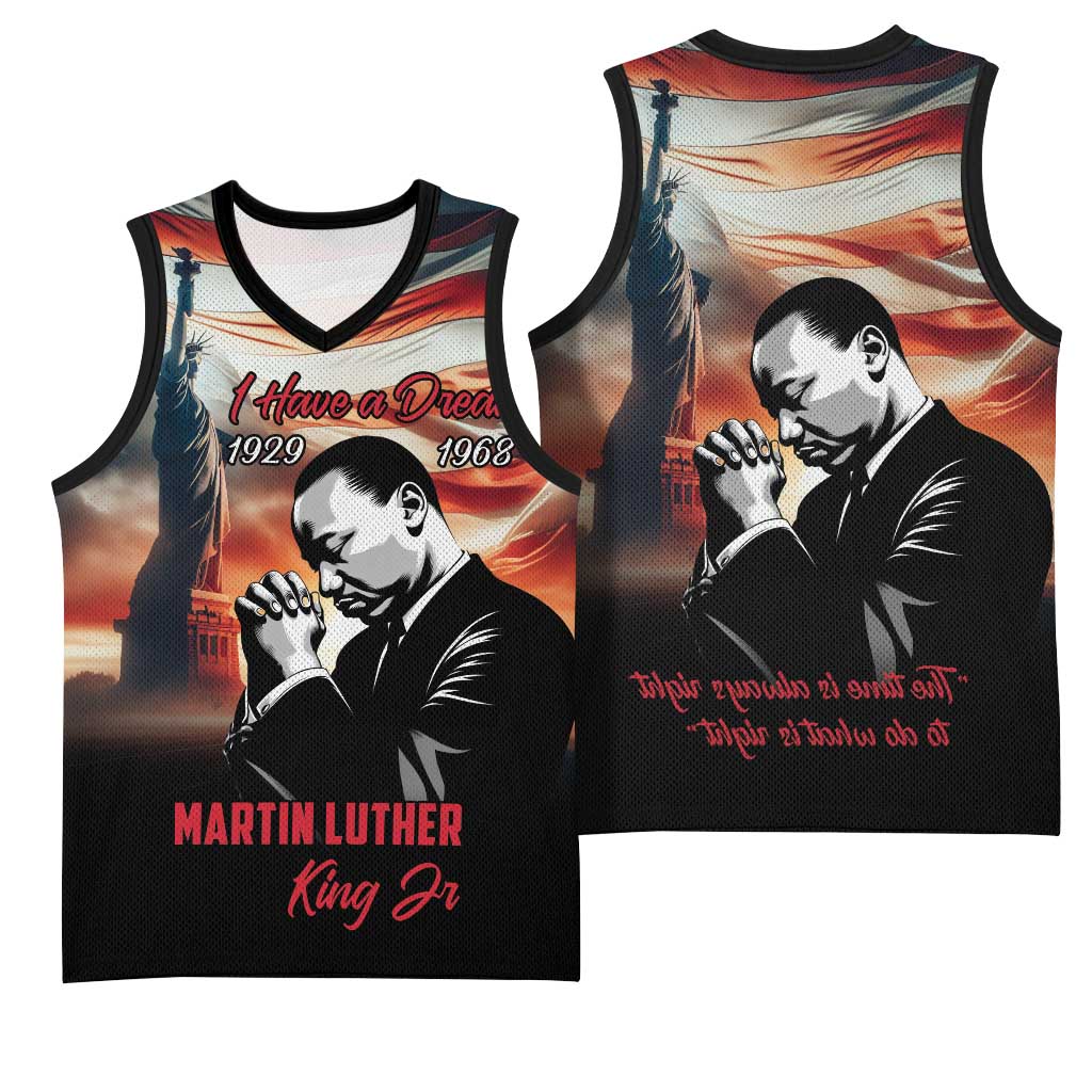 Happy MLK Day Basketball Jersey Black Americans Leaders I Have a Dream - African Pride
