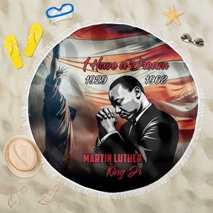 Happy MLK Day Beach Blanket Black Americans Leaders I Have a Dream