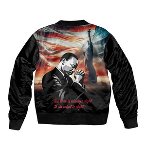 Happy MLK Day Bomber Jacket Black Americans Leaders I Have a Dream