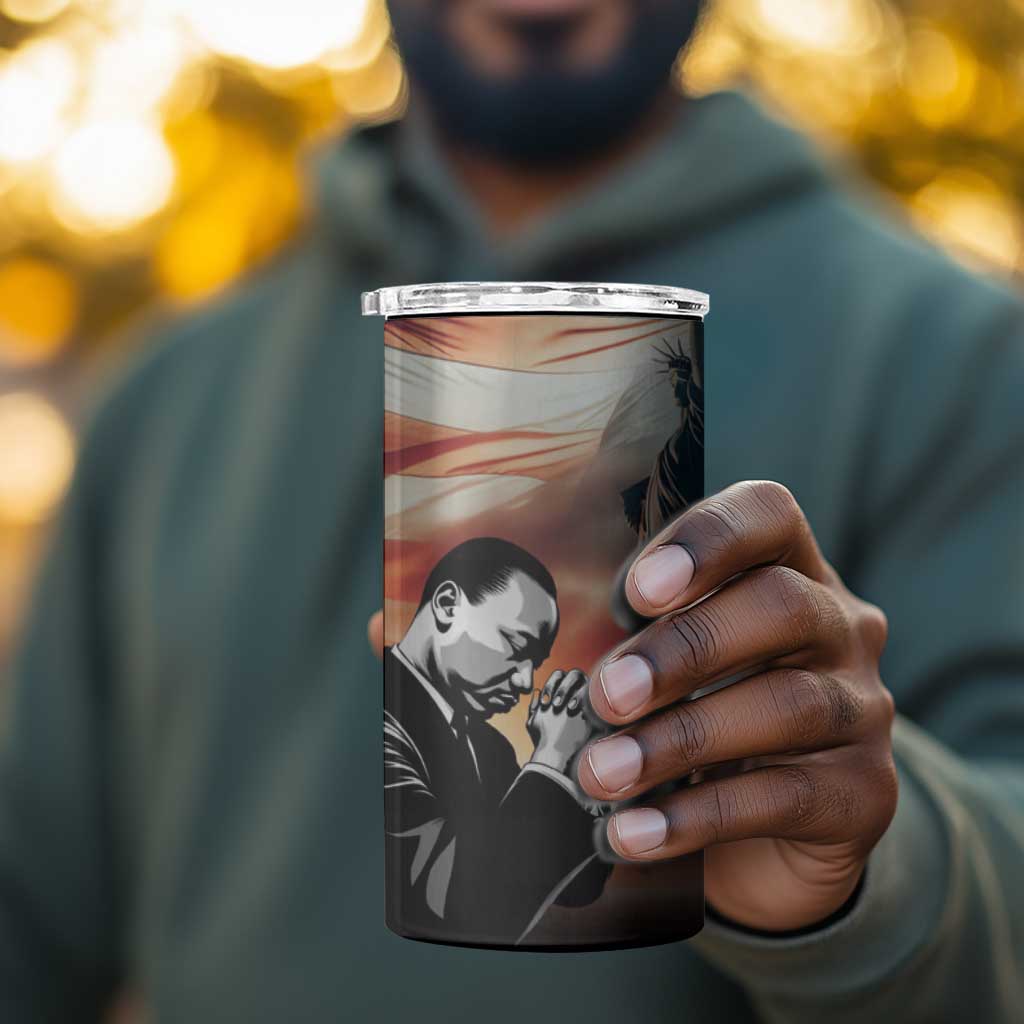 Happy MLK Day 4 in 1 Can Cooler Tumbler Black Americans Leaders I Have a Dream