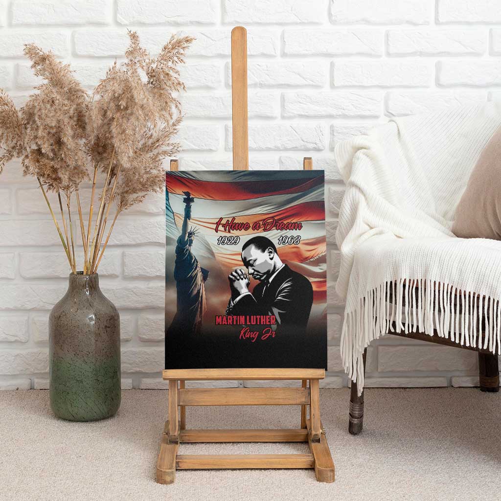 Happy MLK Day Canvas Wall Art Black Americans Leaders I Have a Dream