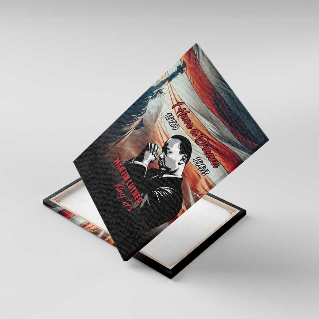Happy MLK Day Canvas Wall Art Black Americans Leaders I Have a Dream