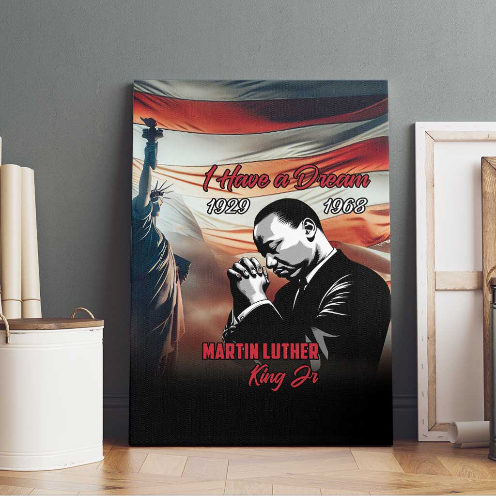 Happy MLK Day Canvas Wall Art Black Americans Leaders I Have a Dream