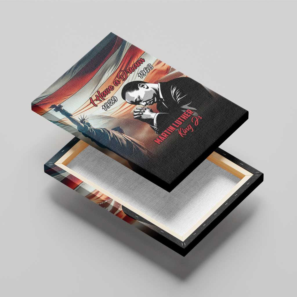 Happy MLK Day Canvas Wall Art Black Americans Leaders I Have a Dream