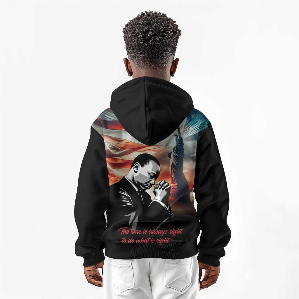 Happy MLK Day Kid Hoodie Black Americans Leaders I Have a Dream