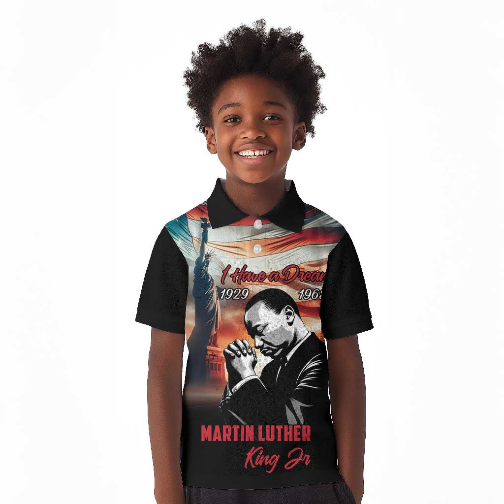 Happy MLK Day Kid Polo Shirt Black Americans Leaders I Have a Dream