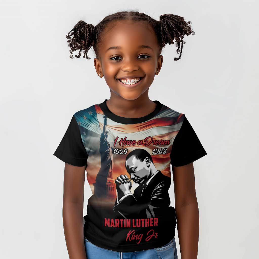 Happy MLK Day Kid T shirt Black Americans Leaders I Have a Dream