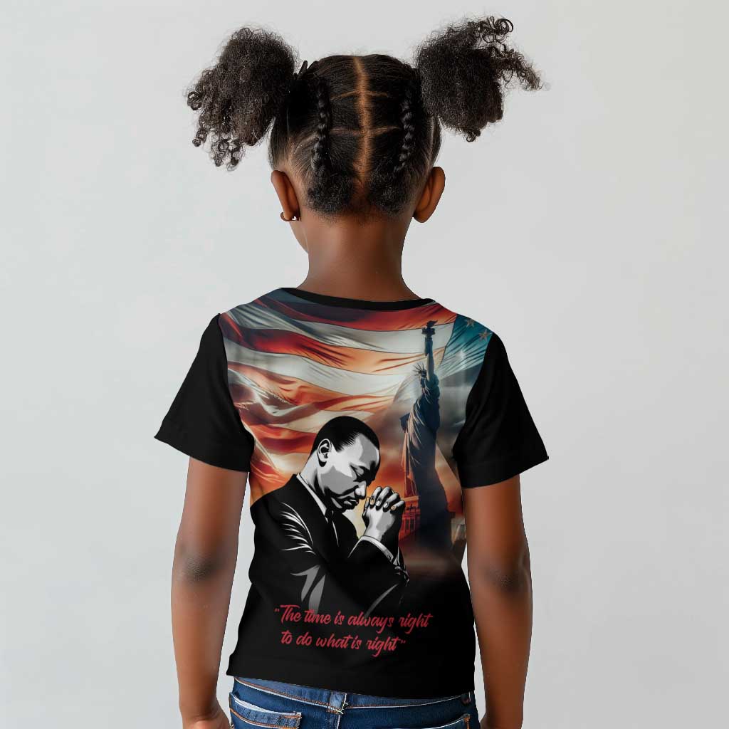 Happy MLK Day Kid T shirt Black Americans Leaders I Have a Dream