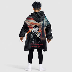 Happy MLK Day Kid Wearable Blanket Hoodie Black Americans Leaders I Have a Dream