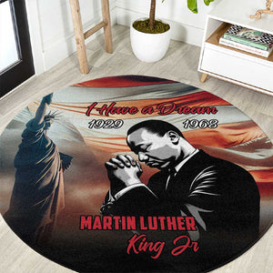Happy MLK Day Round Carpet Black Americans Leaders I Have a Dream