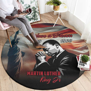 Happy MLK Day Round Carpet Black Americans Leaders I Have a Dream